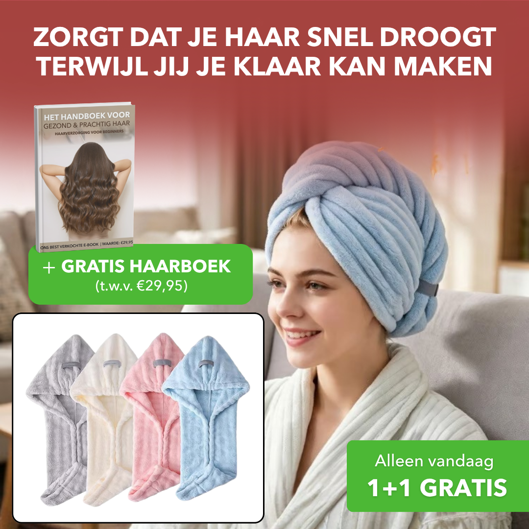 HairDry™ - Ultra absorberende microvezel haartulband