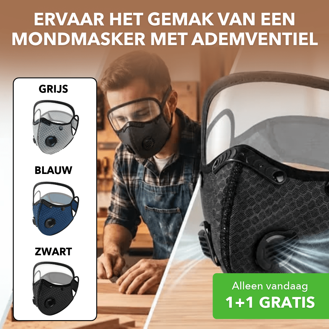 AirMask™ - Herbruikbaar gezichtsmasker met ademventiel - Suusie
