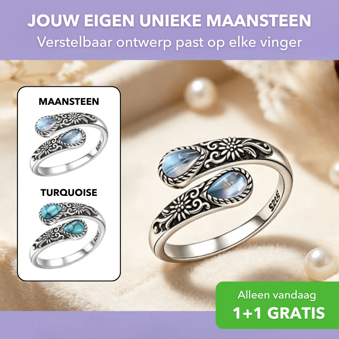 BloomRing™ - Elegante maansteen ring met vintage uitstraling - Suusie