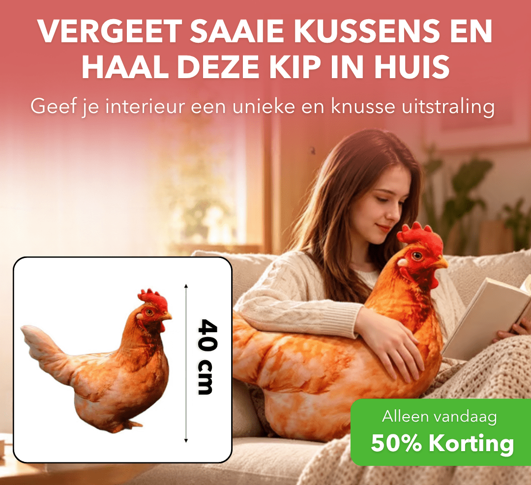 ChickFun™ - Decoratief kippenkussen met levensecht design - Suusie
