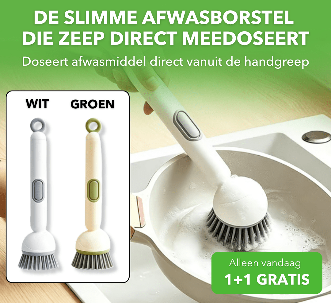 CleanGrip™ - Ergonomische afwasborstel met ingebouwde zeepdispenser - Suusie