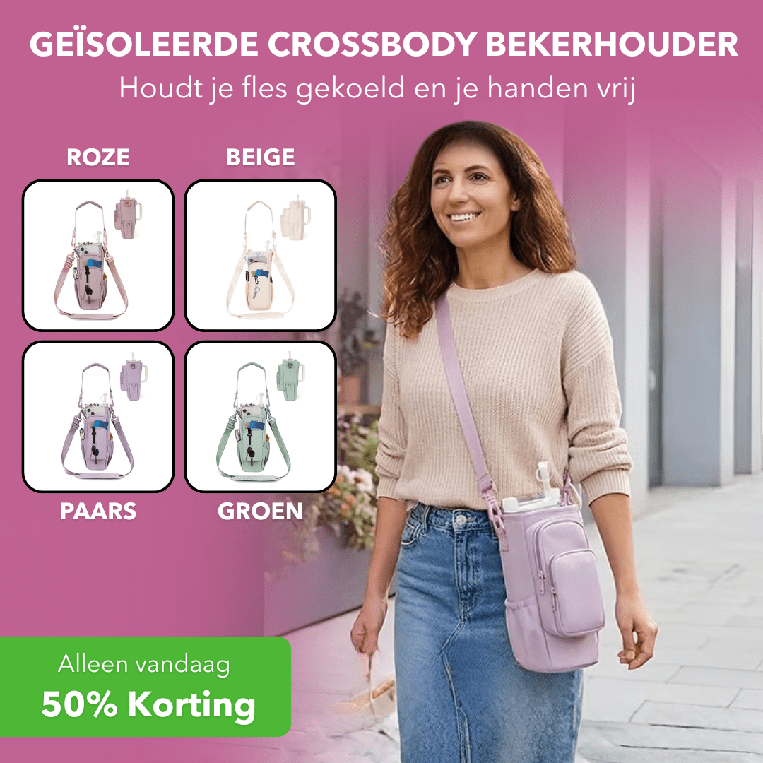 CupCarry™ - Geïsoleerde bekerhouder met handige opbergvakken - Suusie