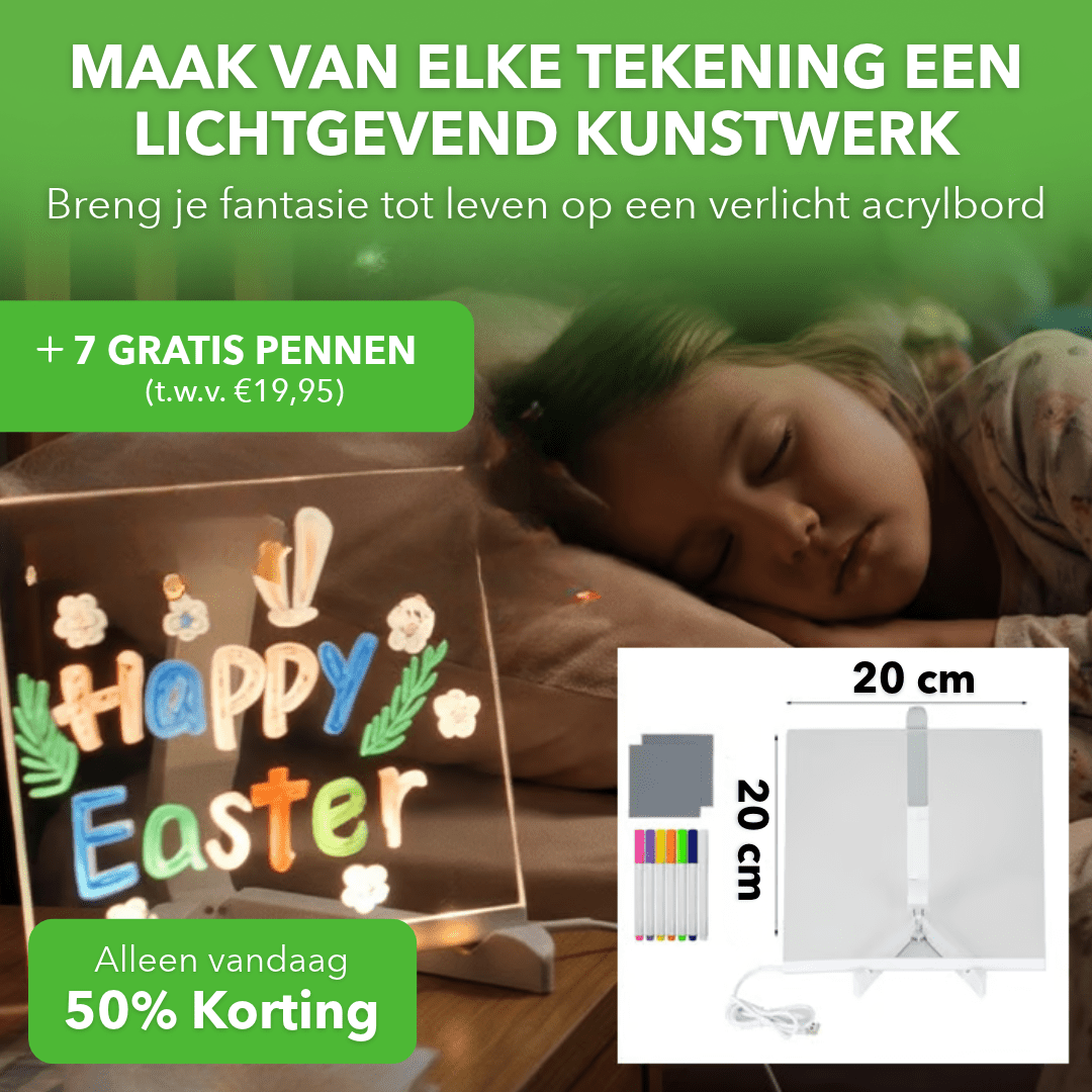 GlowBoard™ - Lichtgevend tekenbord voor creatieve neonkunst - Suusie