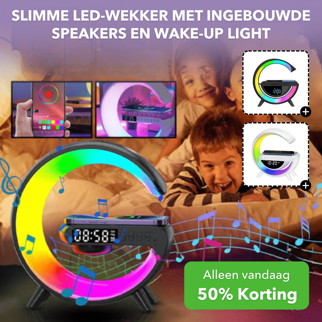 GlowRing™ - Slimme LED - wekker met draadloze oplader - Suusie