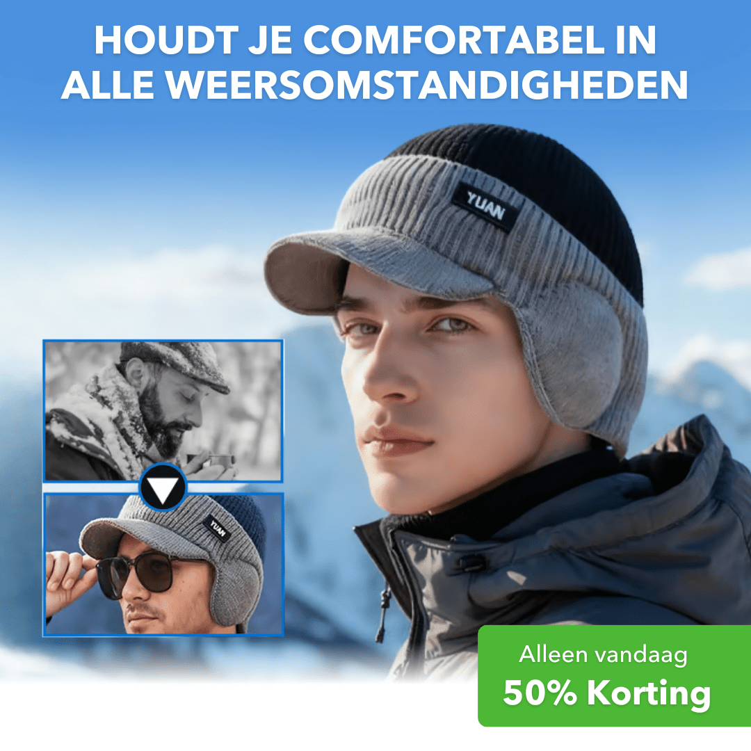 HeatCap™ - Winddichte thermomuts met oorkleppen - Suusie