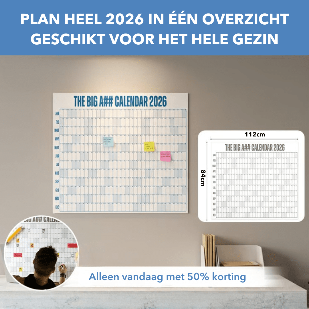 LifePlanner™ - Extra grote wandkalender voor 2026 - Suusie