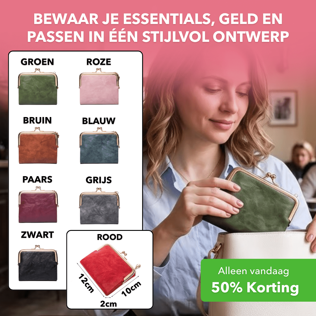 MiniLuxe™ - Compacte damesportemonnee met vintage kliksluiting - Suusie