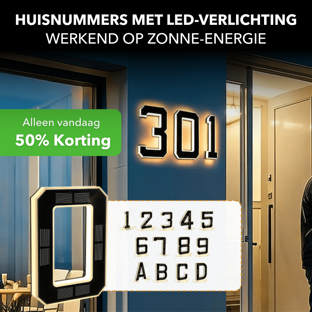 NumberGlow™ - Verlichte huisnummers op zonne - energie - Suusie