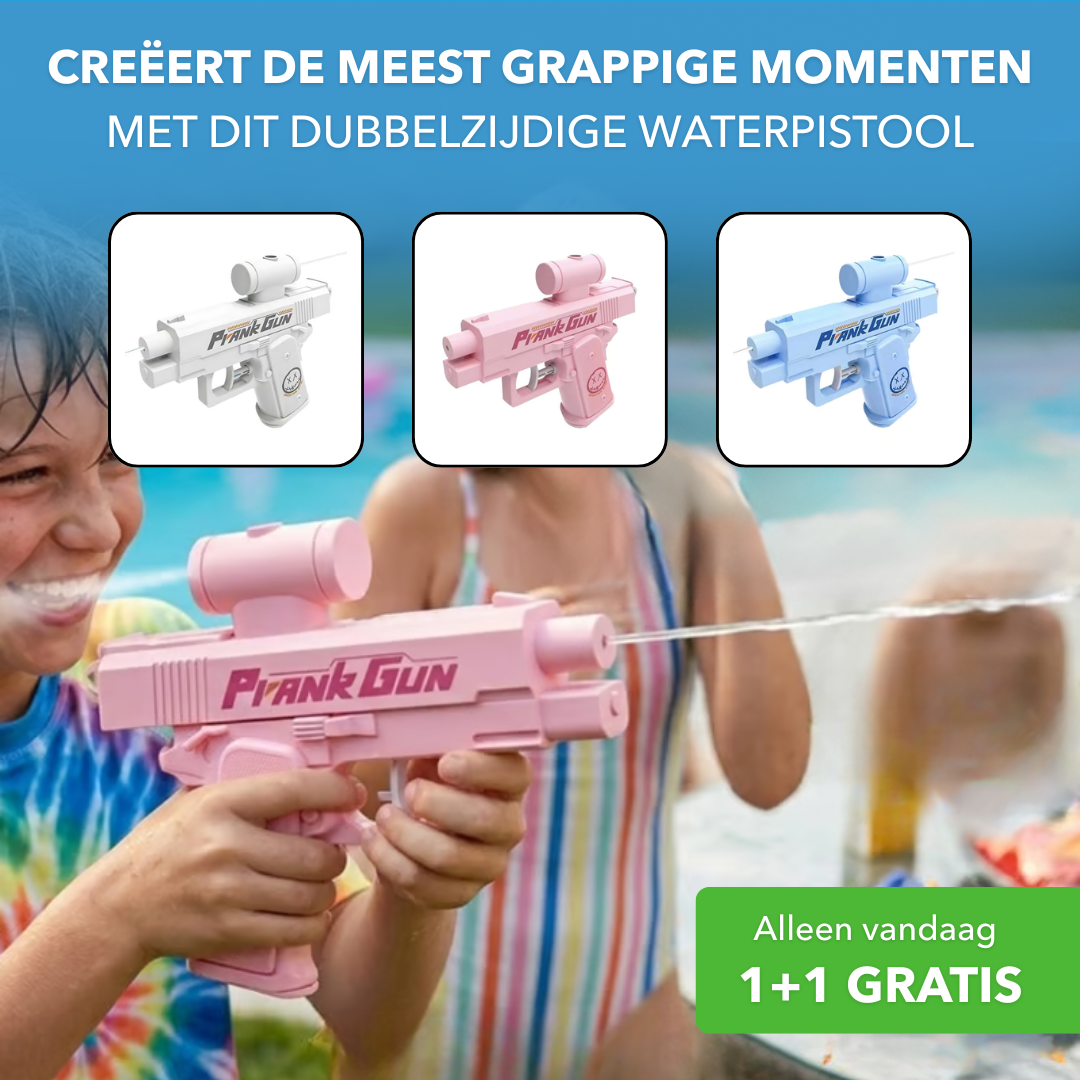 PrankGun™ - Dubbelzijdig waterpistool voor hilarische verrassingen - Suusie