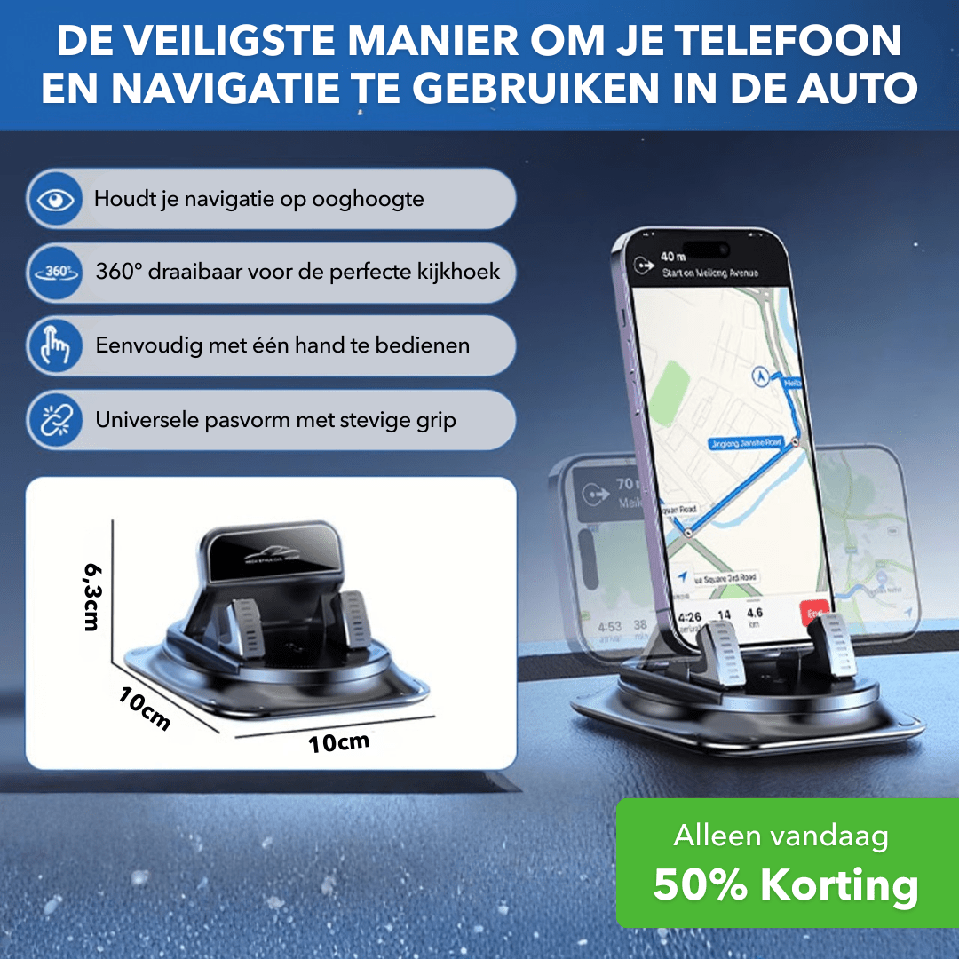 DriveGrip™ - Draaibare telefoonhouder met stevige grip
