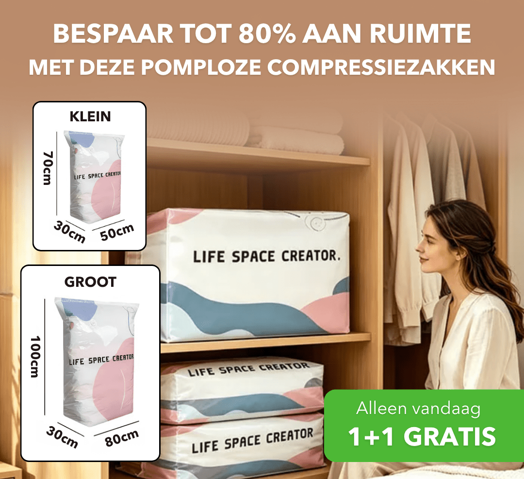 EasyPack™ - Pompvrije vacuümcompressiezakken voor maximale ruimtebesparing