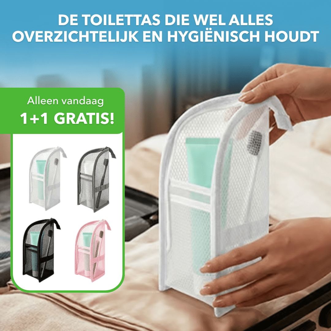 WashBag™ - Waterbestendige toilettas die zelfstandig rechtop blijft