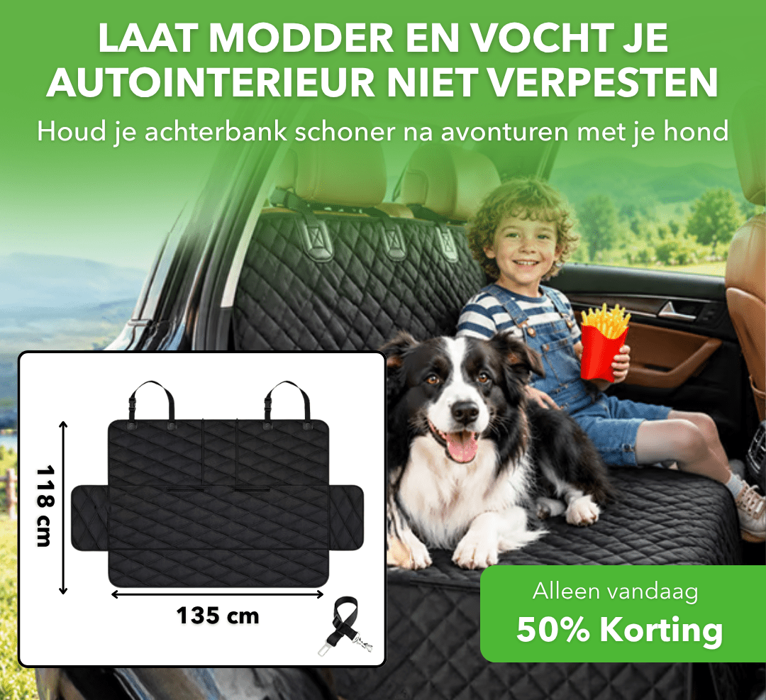 PawRide™ - Waterafstotende hondenmat voor de achterbank