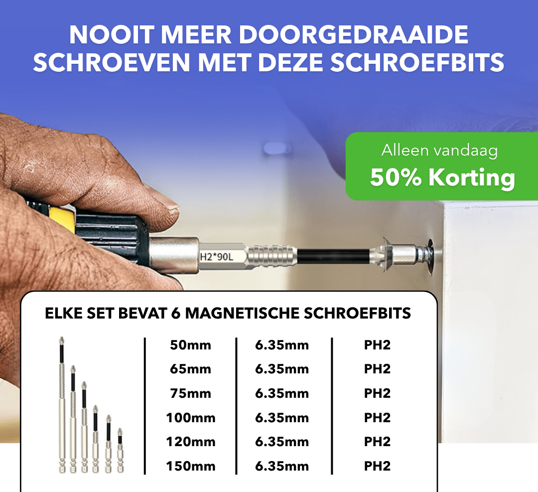 GripBit™ - Magnetische schroefbitset met antislip ontwerp