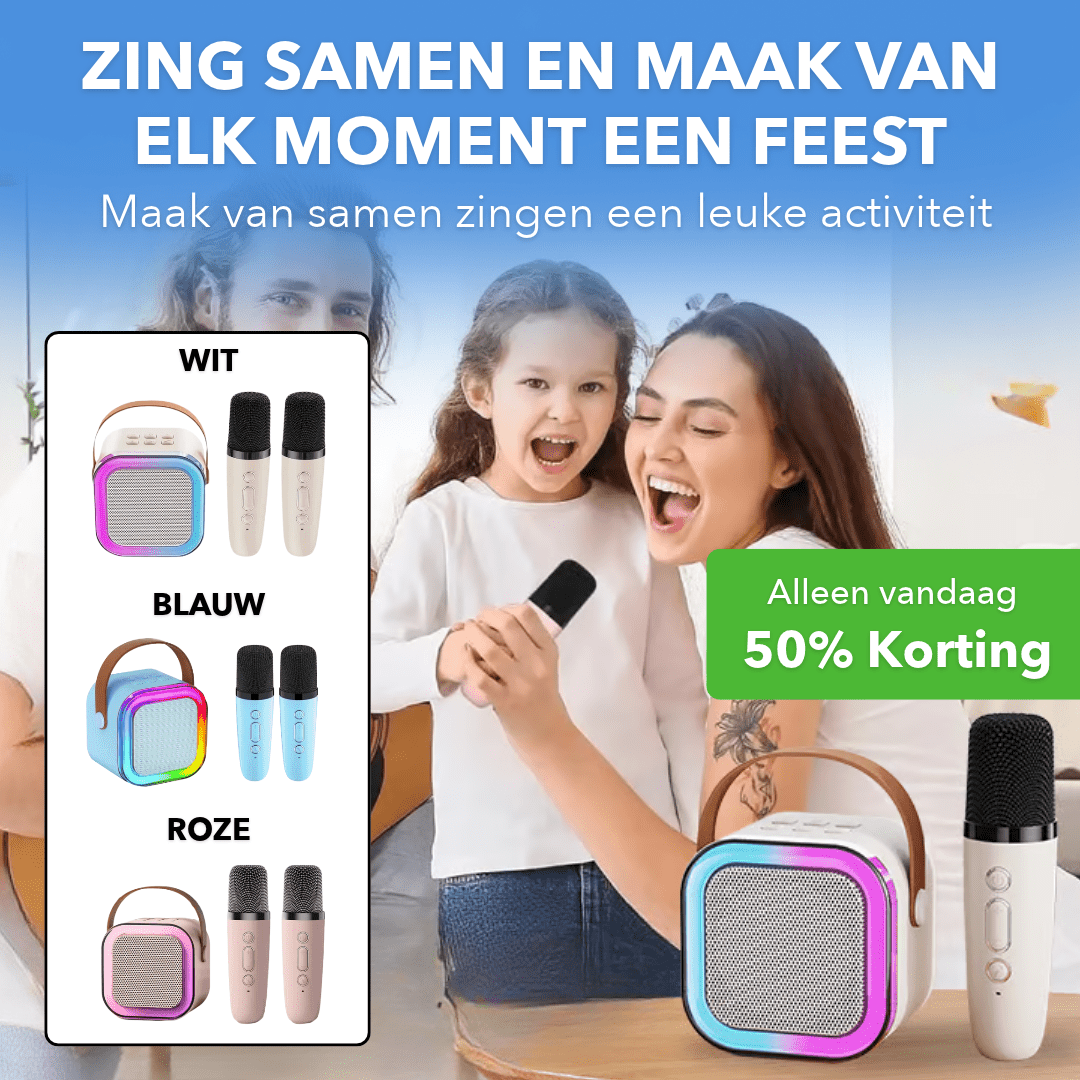 SingMagic™ - Mini-karaokeset met 2 draadloze microfoons - Suusie