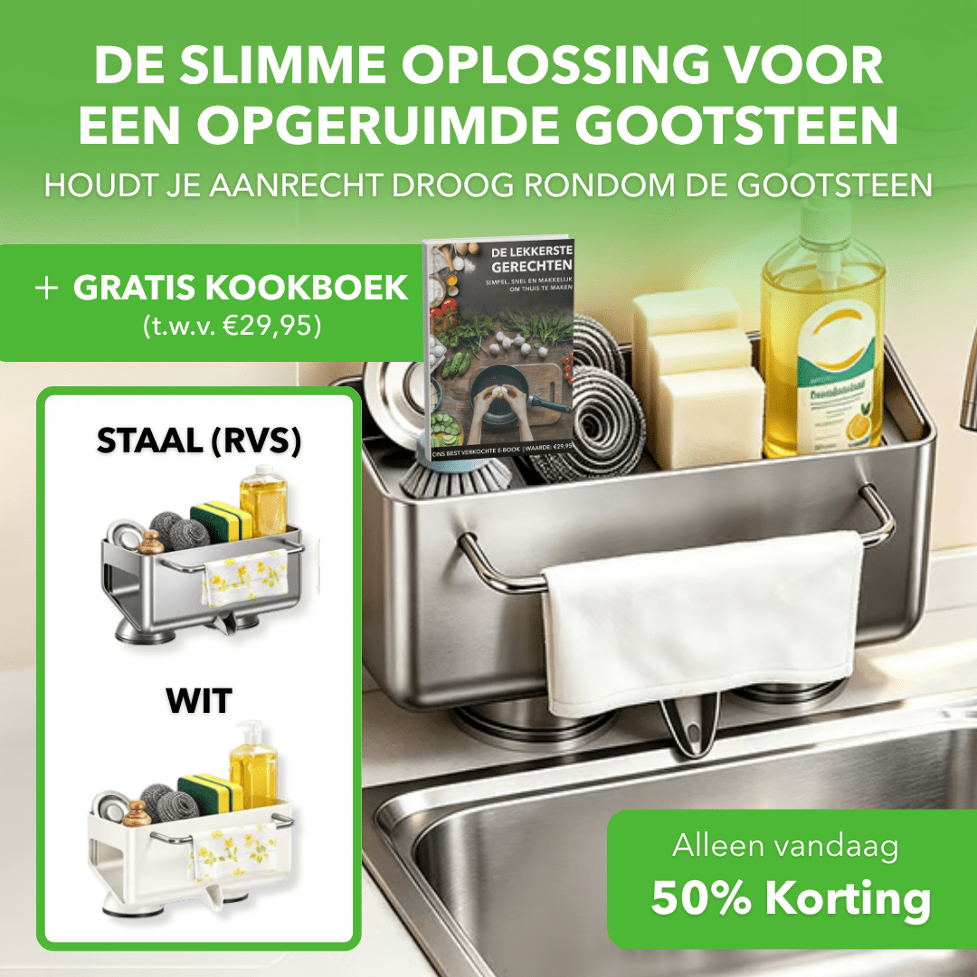 SinkDry™ - Vaatdoekhouder voor een opgeruimde gootsteen - Suusie