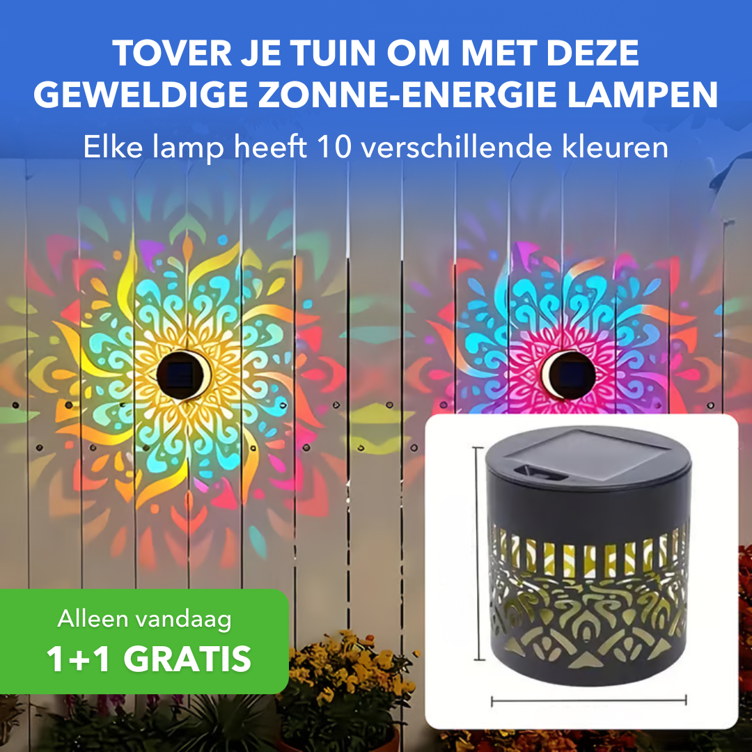 SolarGlow™ - Wandlamp op zonne-energie met decoratieve lichtprojectie - Suusie
