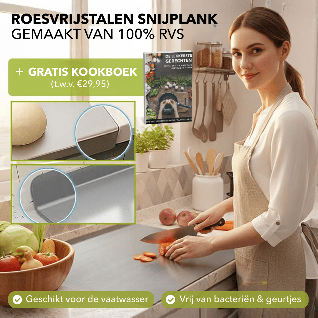 SteelSafe™ - Hygiënische roestvrijstalen snijplank - Suusie