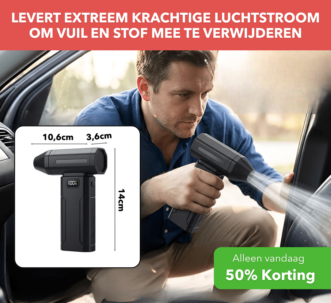 TurboBlast™ - Oplaadbare turbo luchtblazer voor krachtige reiniging - Suusie