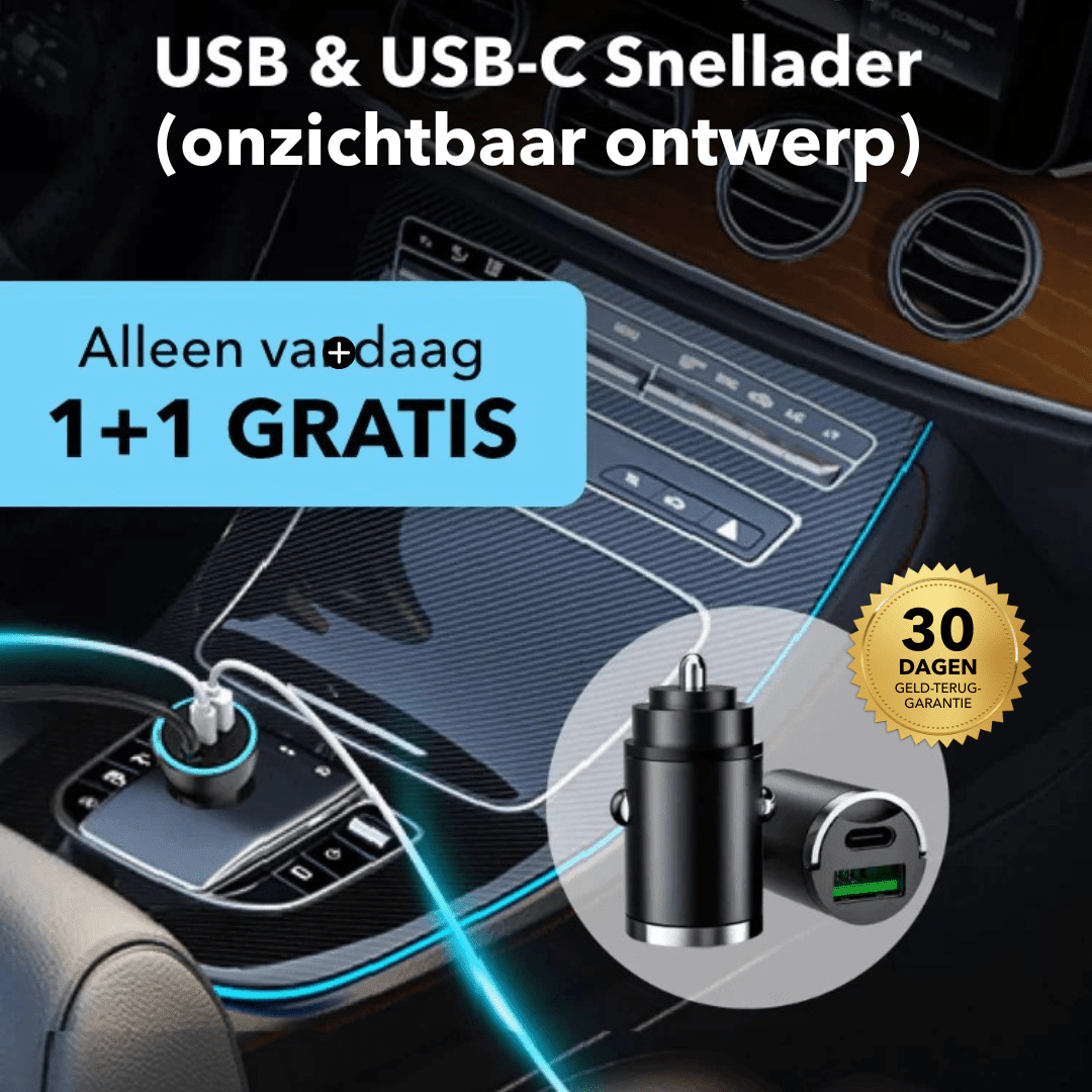 TurboCharge™ - Snellader voor in de auto (onzichtbaar ontwerp) - Suusie