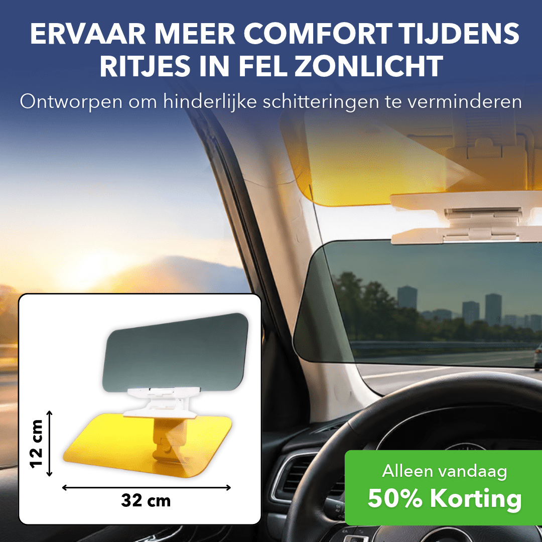 VisionShield™ - Verstelbare autozonneklep tegen hinderlijke schittering - Suusie